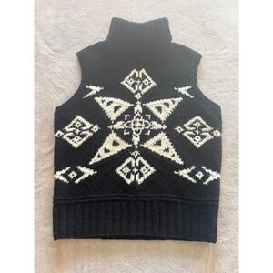 Ralph Lauren Sport Wool Cashmere Fair Isle Knit Turtleneck Vest L